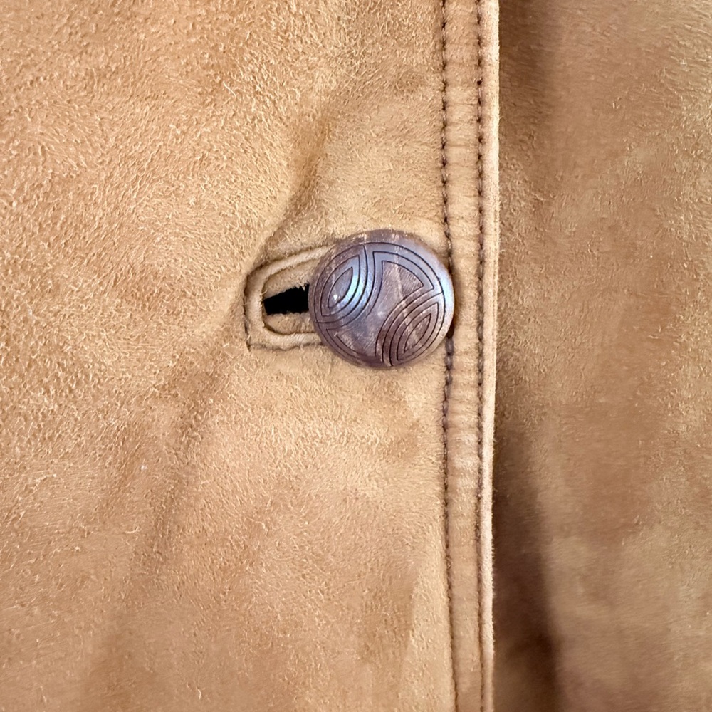 VTG Italian Shearling Suede Sheepskin Long Coat Size S - Picture 4 of 10